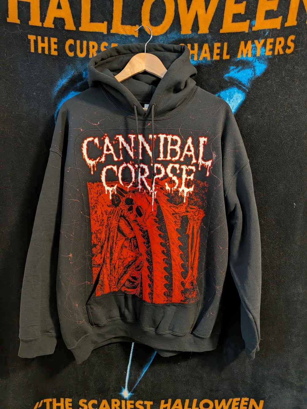 Custom Sewn "Cannibal Corpse" Black & Red Hoodie - Death Metal Hoodie